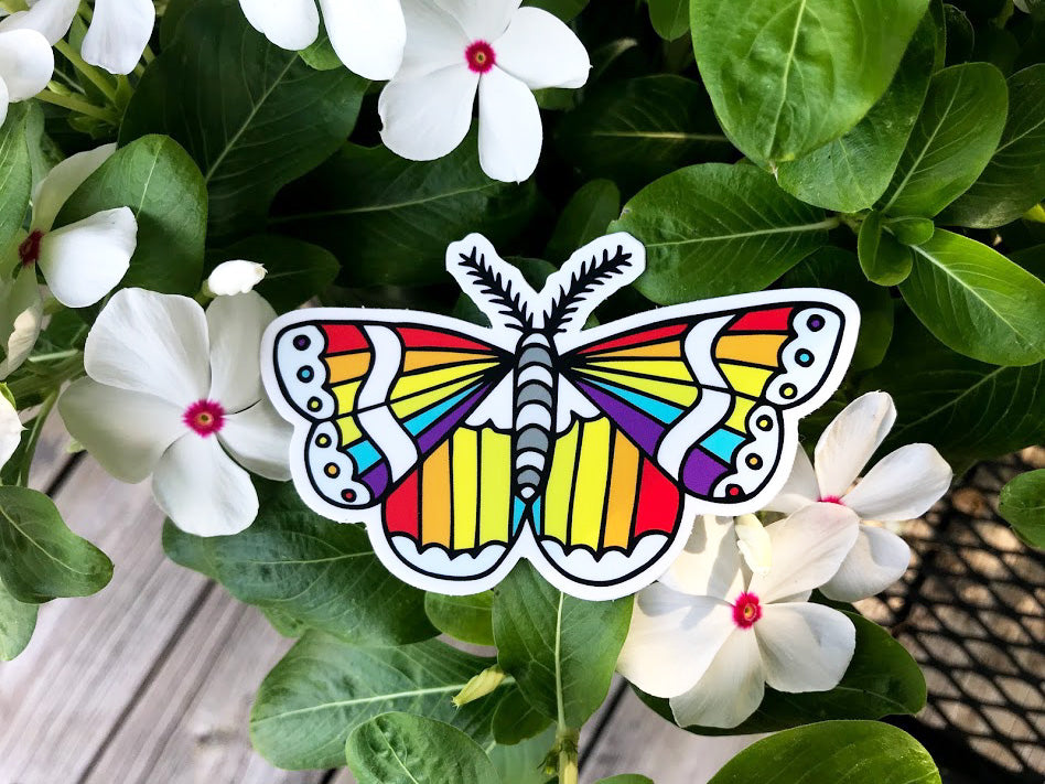 Rainbow Butterfly - Butterfly - Sticker