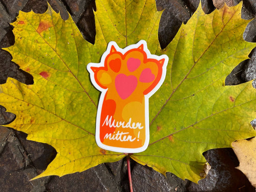 Murder Mitten (orange) Sticker