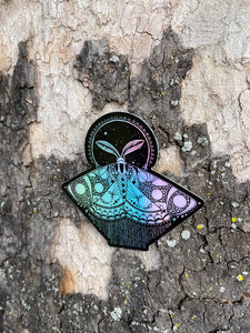 Holographic Space Moth Sticker