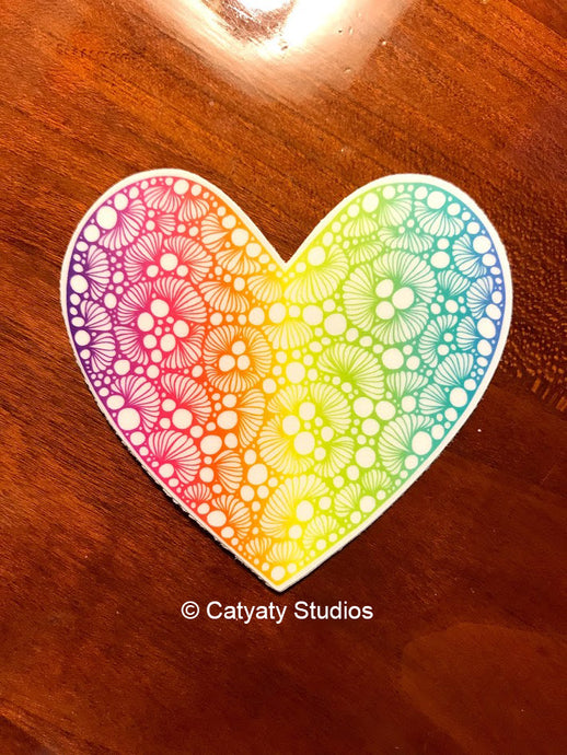 Rainbow Heart Sticker